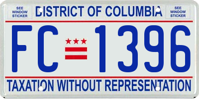 DC license plate FC1396