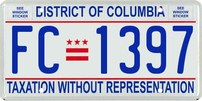 DC license plate FC1397