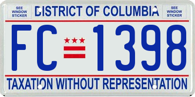 DC license plate FC1398