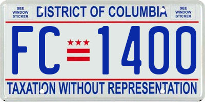 DC license plate FC1400