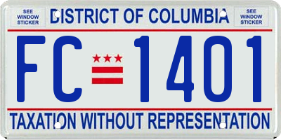 DC license plate FC1401