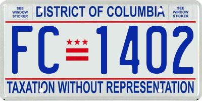 DC license plate FC1402