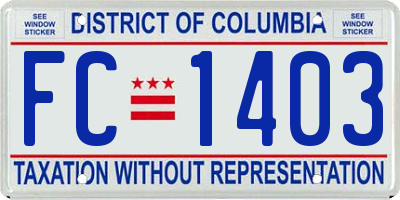 DC license plate FC1403