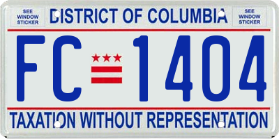 DC license plate FC1404