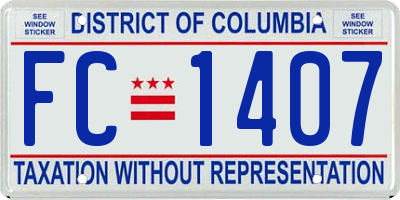 DC license plate FC1407