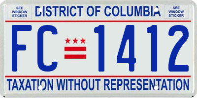 DC license plate FC1412