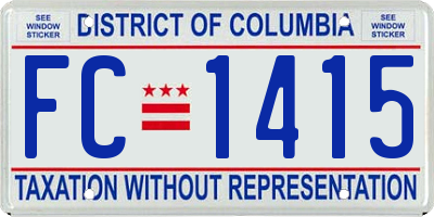 DC license plate FC1415