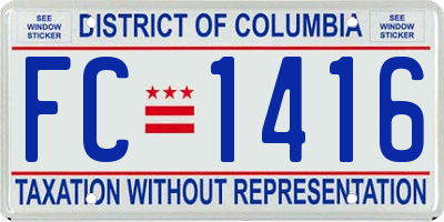 DC license plate FC1416