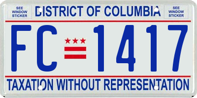 DC license plate FC1417