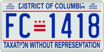 DC license plate FC1418