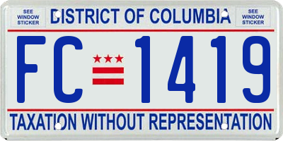 DC license plate FC1419