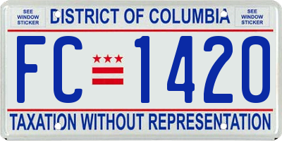 DC license plate FC1420