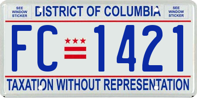 DC license plate FC1421