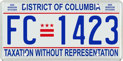 DC license plate FC1423