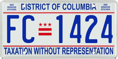 DC license plate FC1424