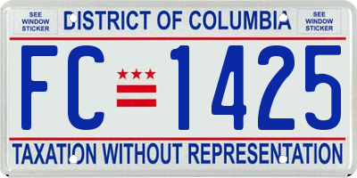 DC license plate FC1425