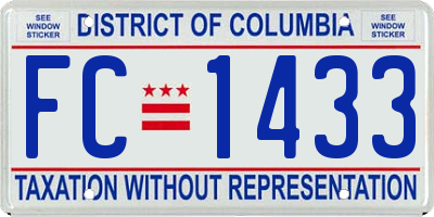 DC license plate FC1433