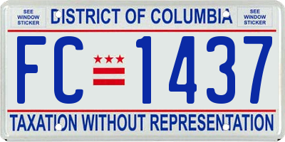 DC license plate FC1437