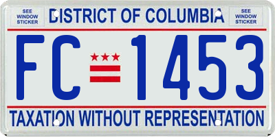 DC license plate FC1453