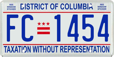 DC license plate FC1454