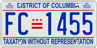 DC license plate FC1455