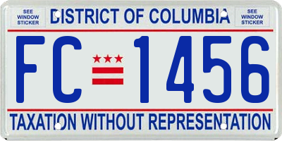 DC license plate FC1456