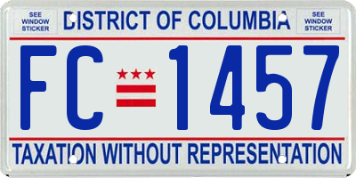 DC license plate FC1457