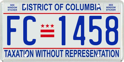 DC license plate FC1458