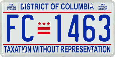 DC license plate FC1463