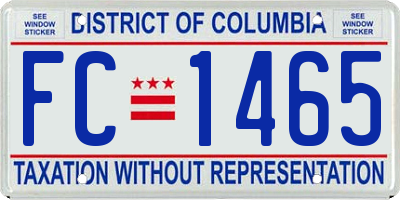 DC license plate FC1465