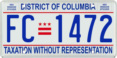 DC license plate FC1472