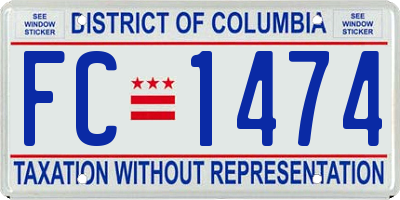 DC license plate FC1474