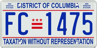 DC license plate FC1475