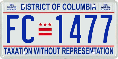 DC license plate FC1477