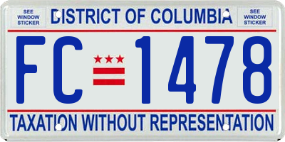 DC license plate FC1478