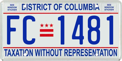 DC license plate FC1481