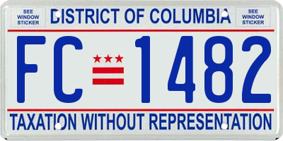 DC license plate FC1482