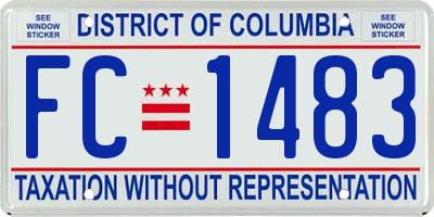 DC license plate FC1483