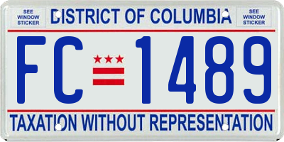 DC license plate FC1489