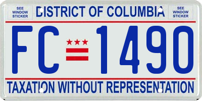 DC license plate FC1490