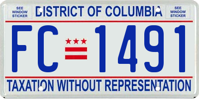 DC license plate FC1491