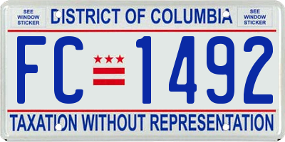 DC license plate FC1492