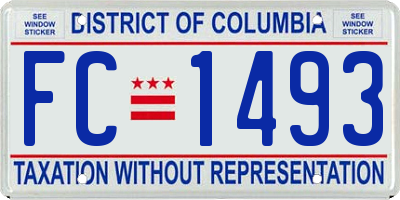 DC license plate FC1493