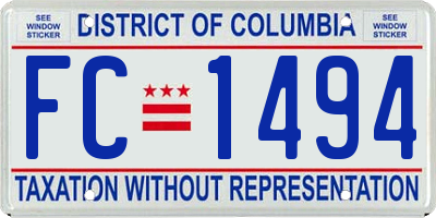 DC license plate FC1494