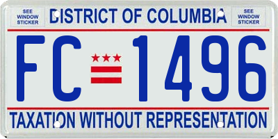 DC license plate FC1496