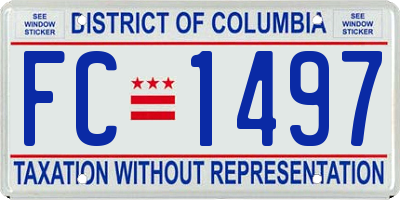 DC license plate FC1497