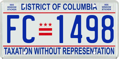 DC license plate FC1498