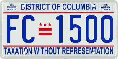 DC license plate FC1500