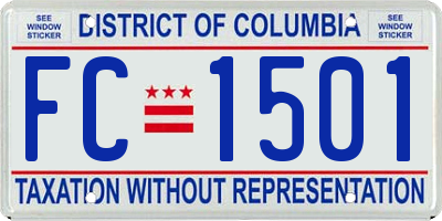 DC license plate FC1501