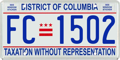 DC license plate FC1502